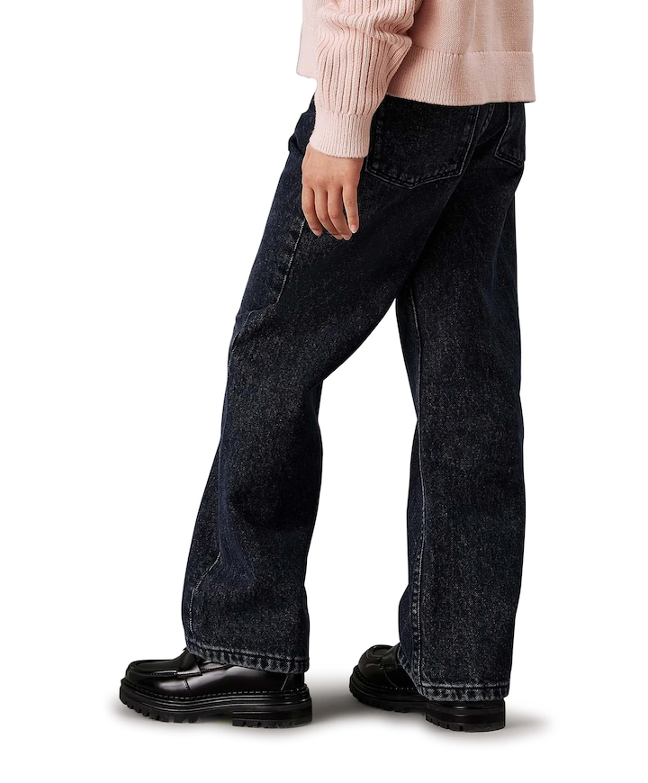 HR WIDE LEG BLUE BLACK RGD DENIM jeans blauw