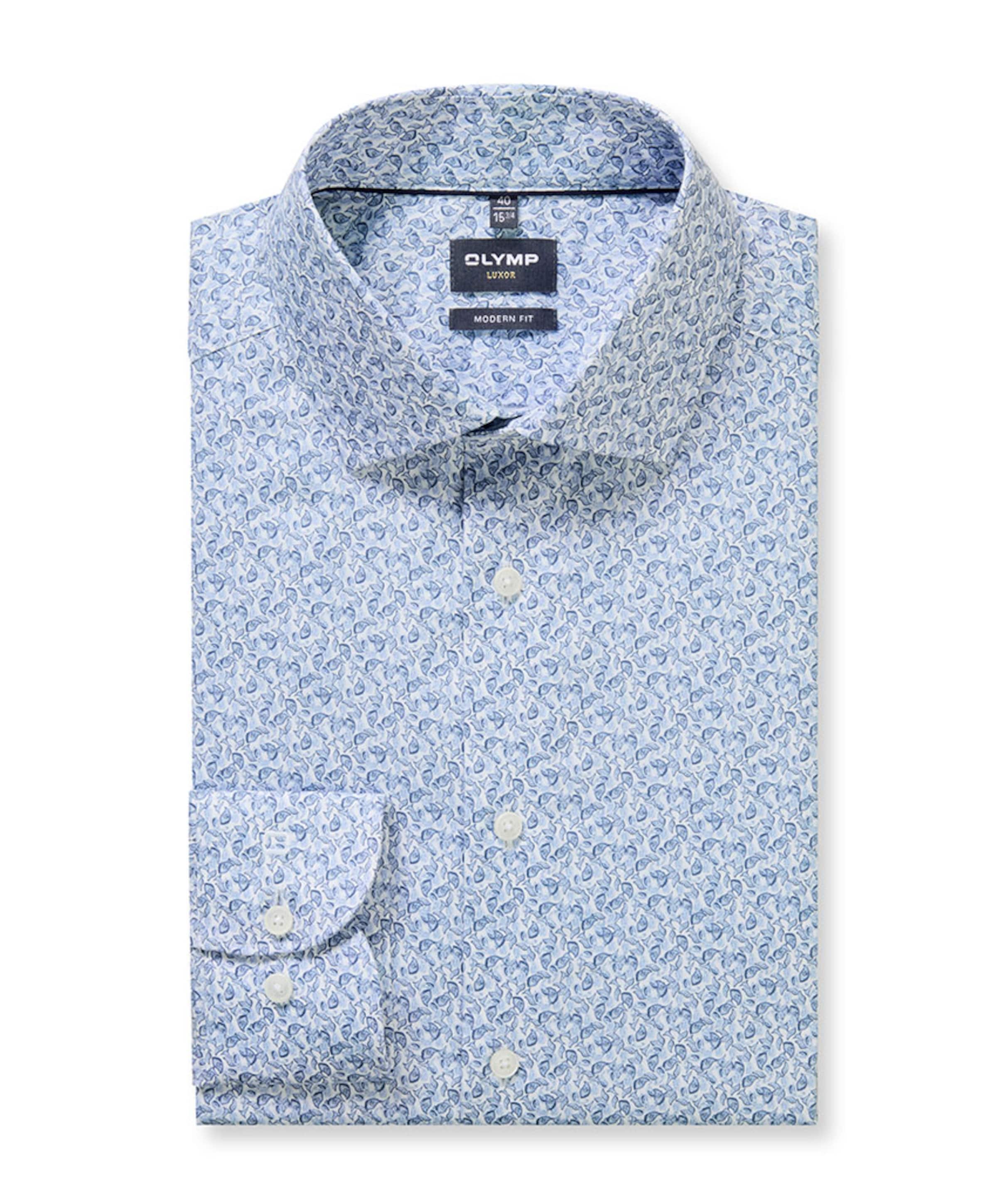 Heren overhemd extra lange mouw blauw