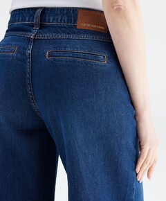 wide leg dames jeans blauw