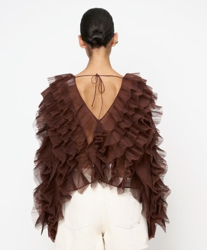 Dames blouse bruin