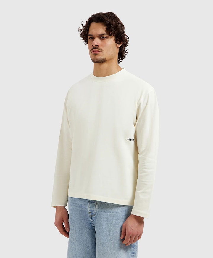 Heren longsleeve ecru