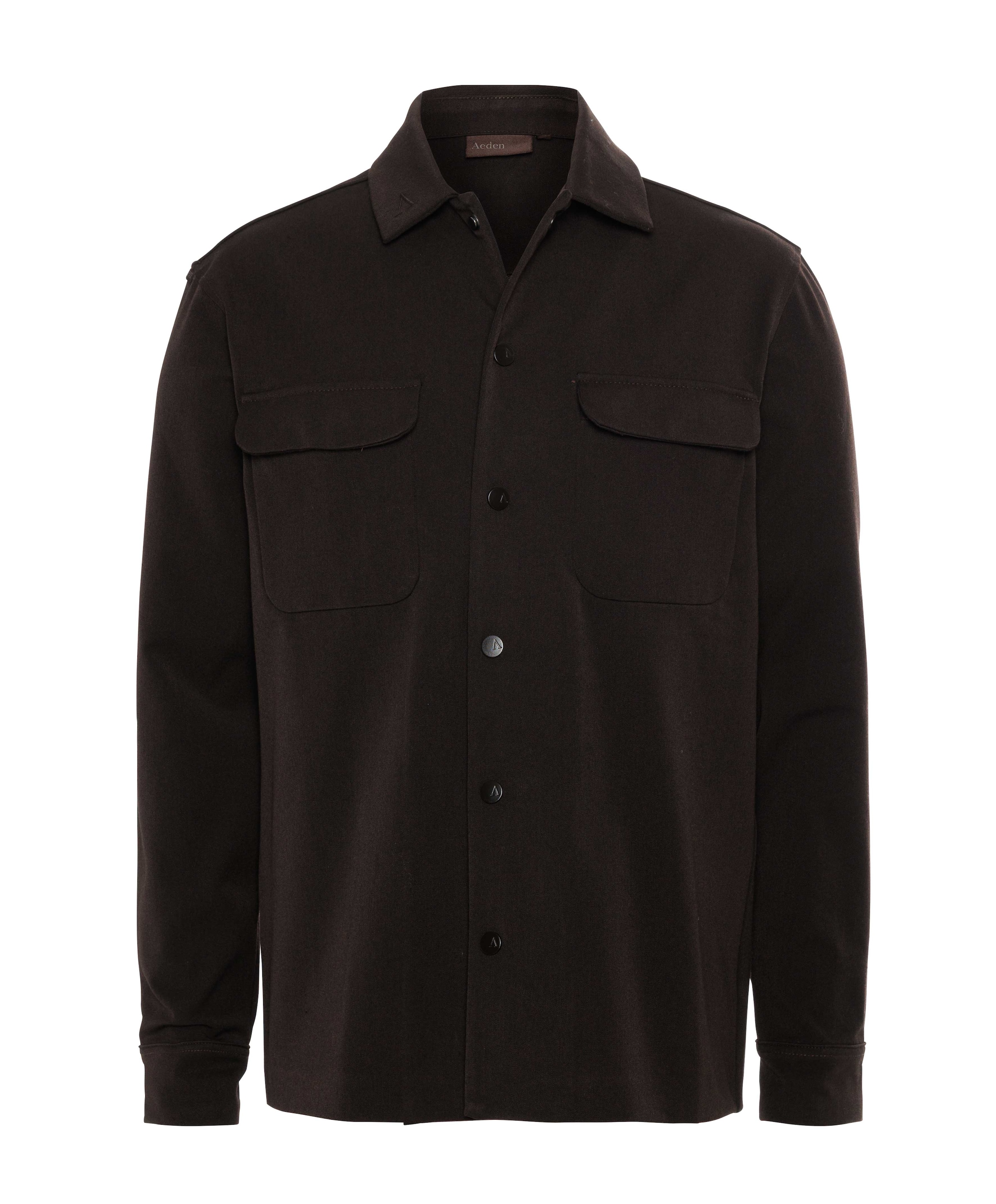 Heren overhemd lange mouw bruin