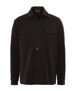 Heren overhemd lange mouw bruin