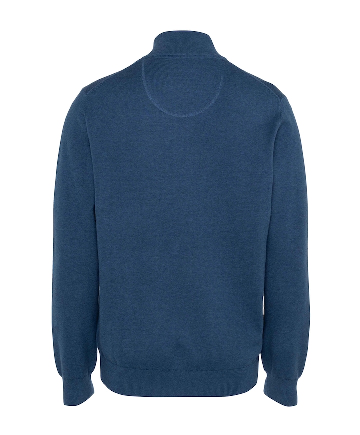 Heren trui met rits blauw