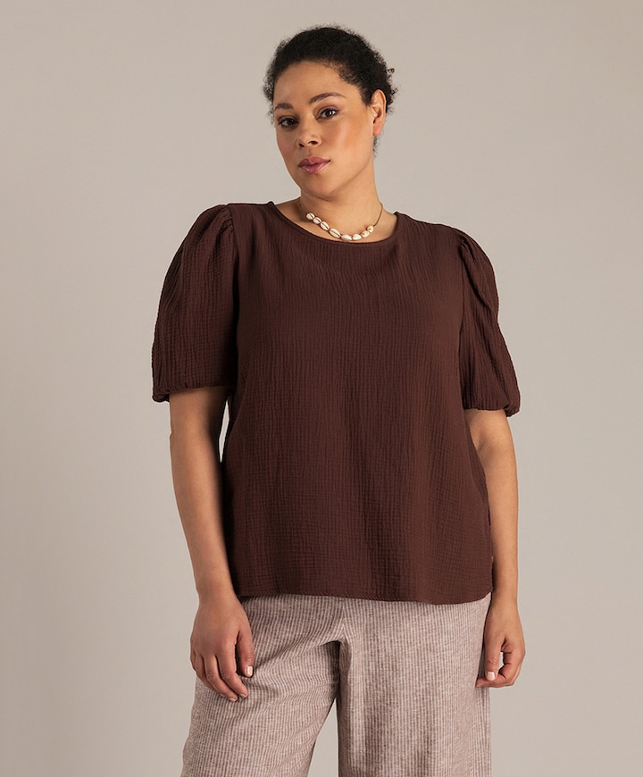 Dames blouse bruin