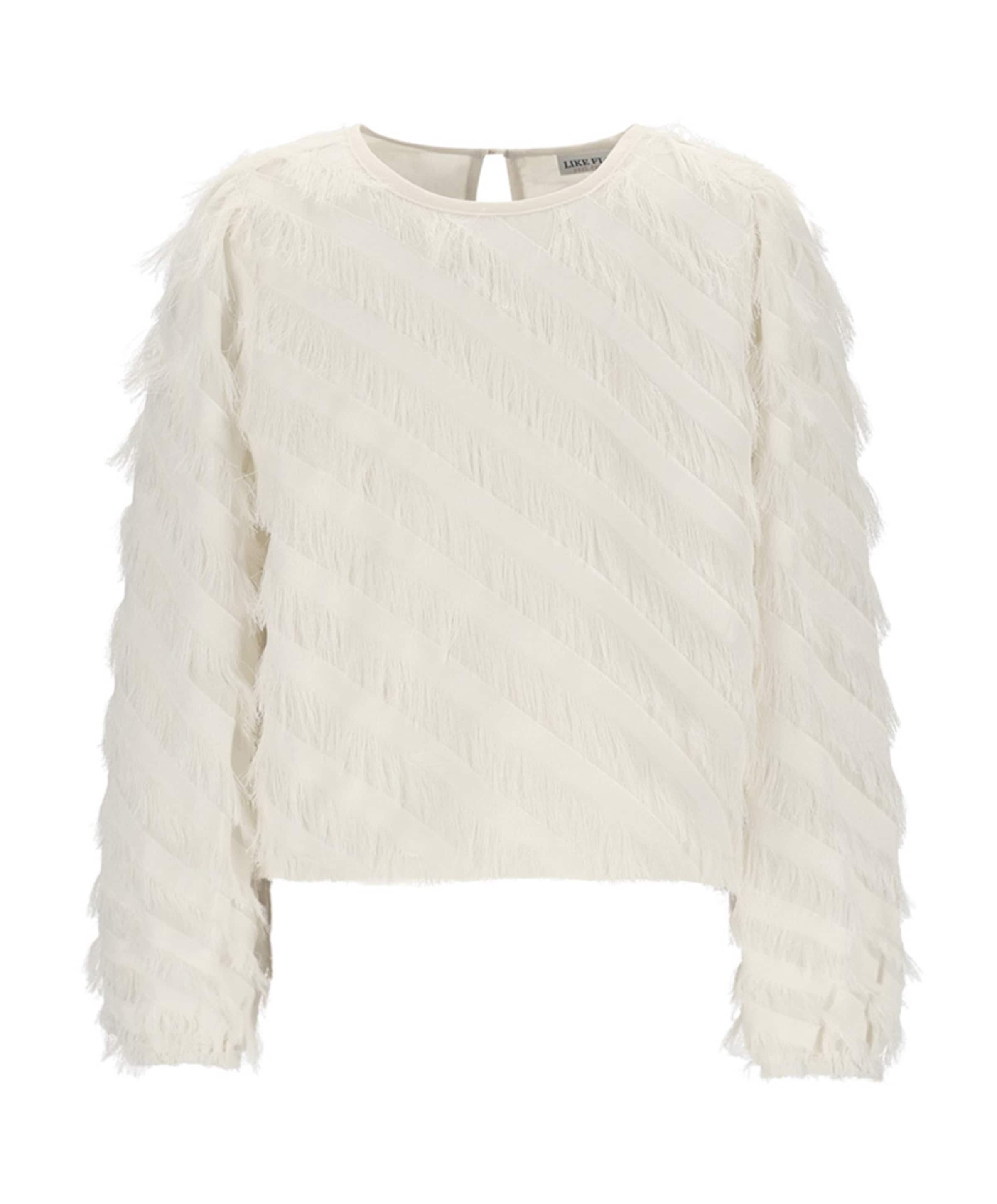 Meisjes blouse lange mouw ecru