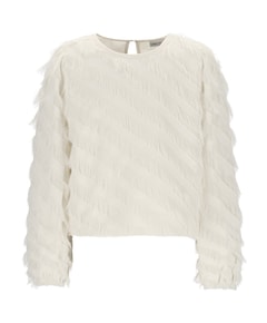 Meisjes blouse lange mouw ecru