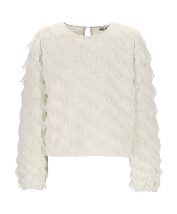 Meisjes blouse lange mouw ecru