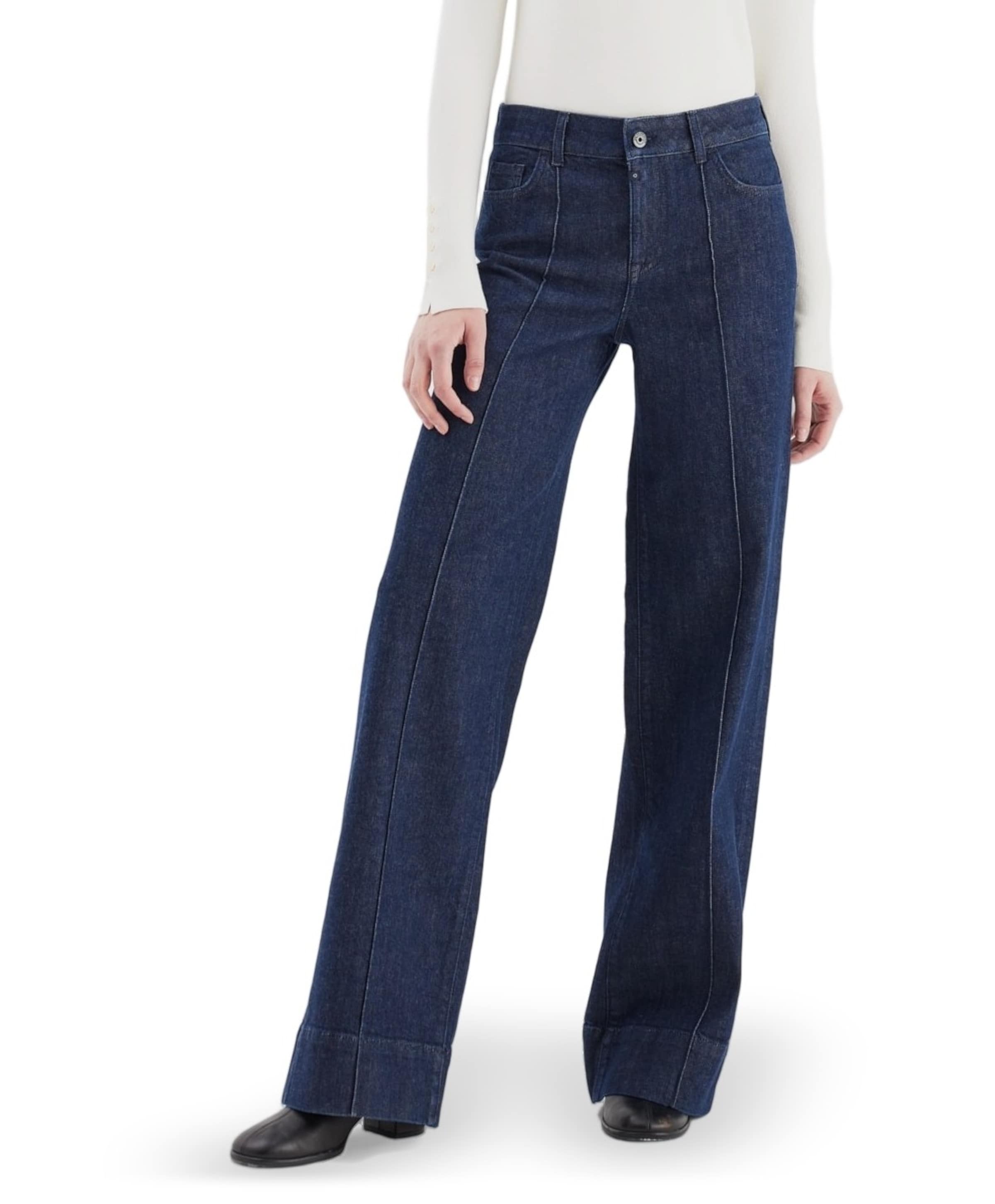 wide straight dames jeans blauw