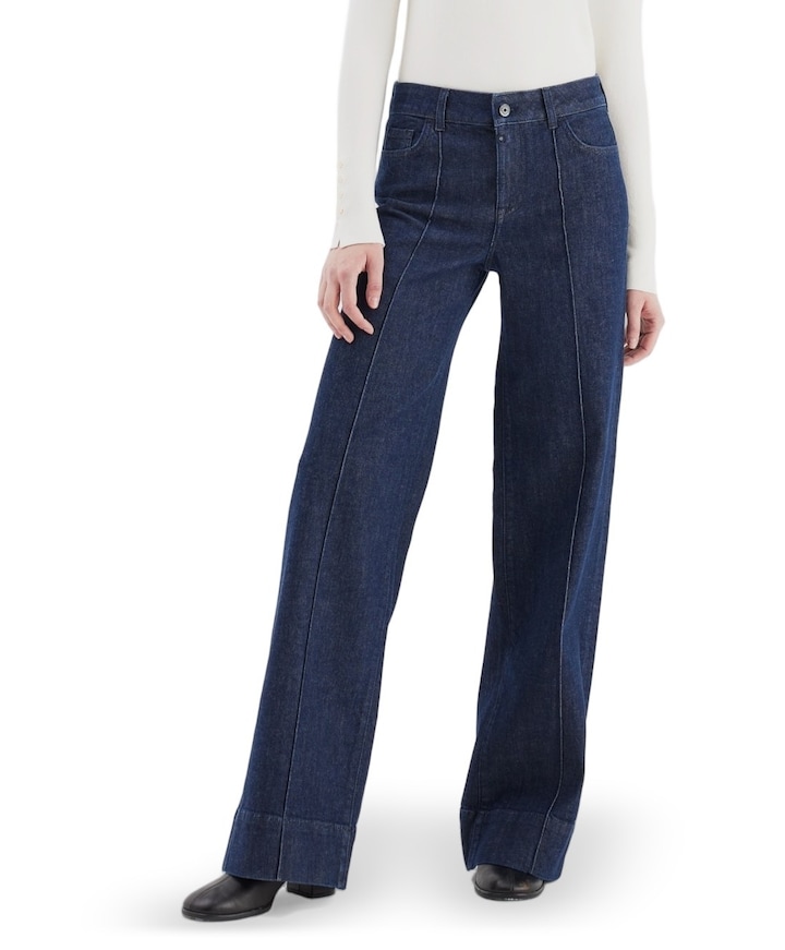 wide straight dames jeans blauw