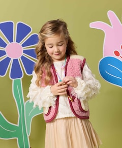 Meisjes blouse lange mouw ecru