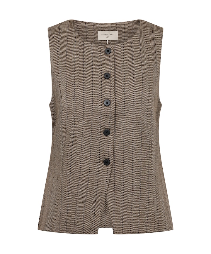 Dames gilet beige