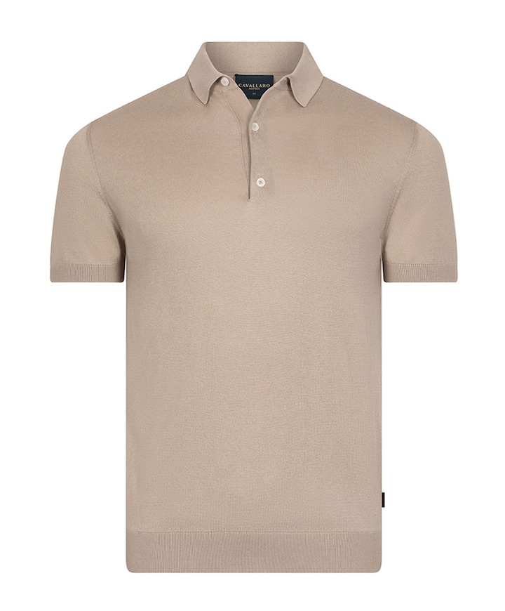 Heren polo beige