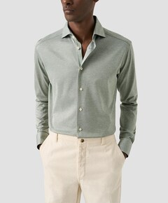 Heren overhemd lange mouw groen