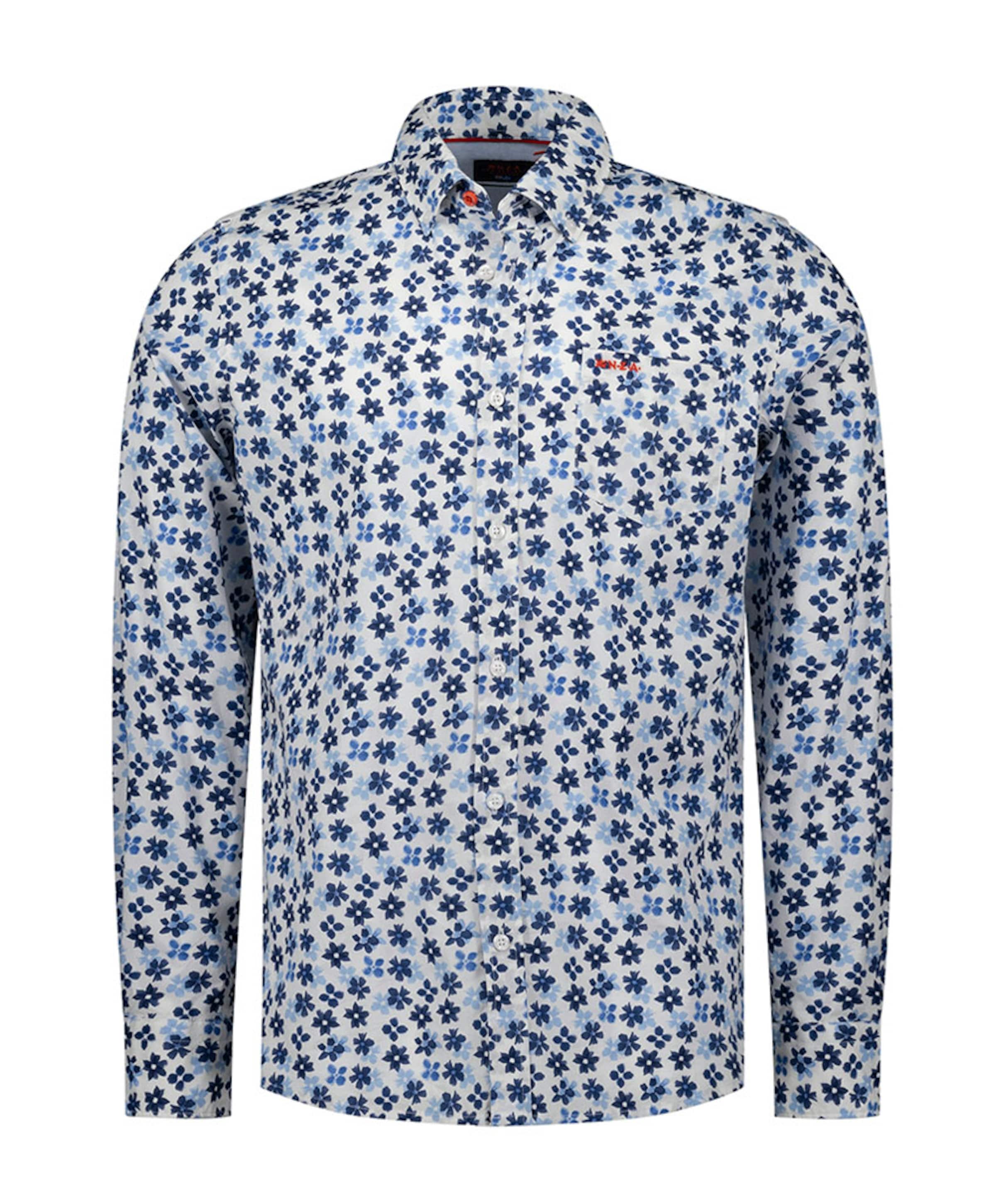 Heren overhemd lange mouw blauw