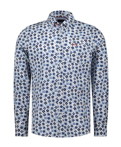 Heren overhemd lange mouw blauw