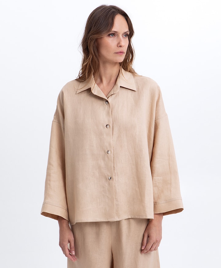 Dames blouse beige