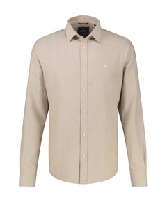 Heren overhemd lange mouw beige