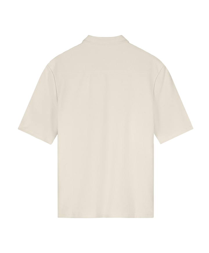 Heren overhemd korte mouw beige