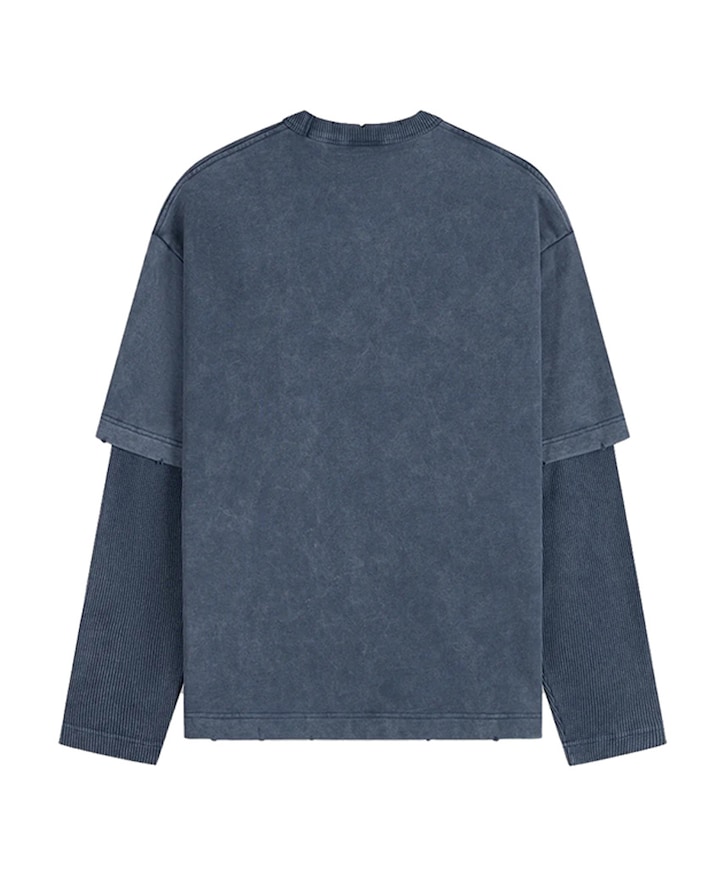 Heren longsleeve blauw