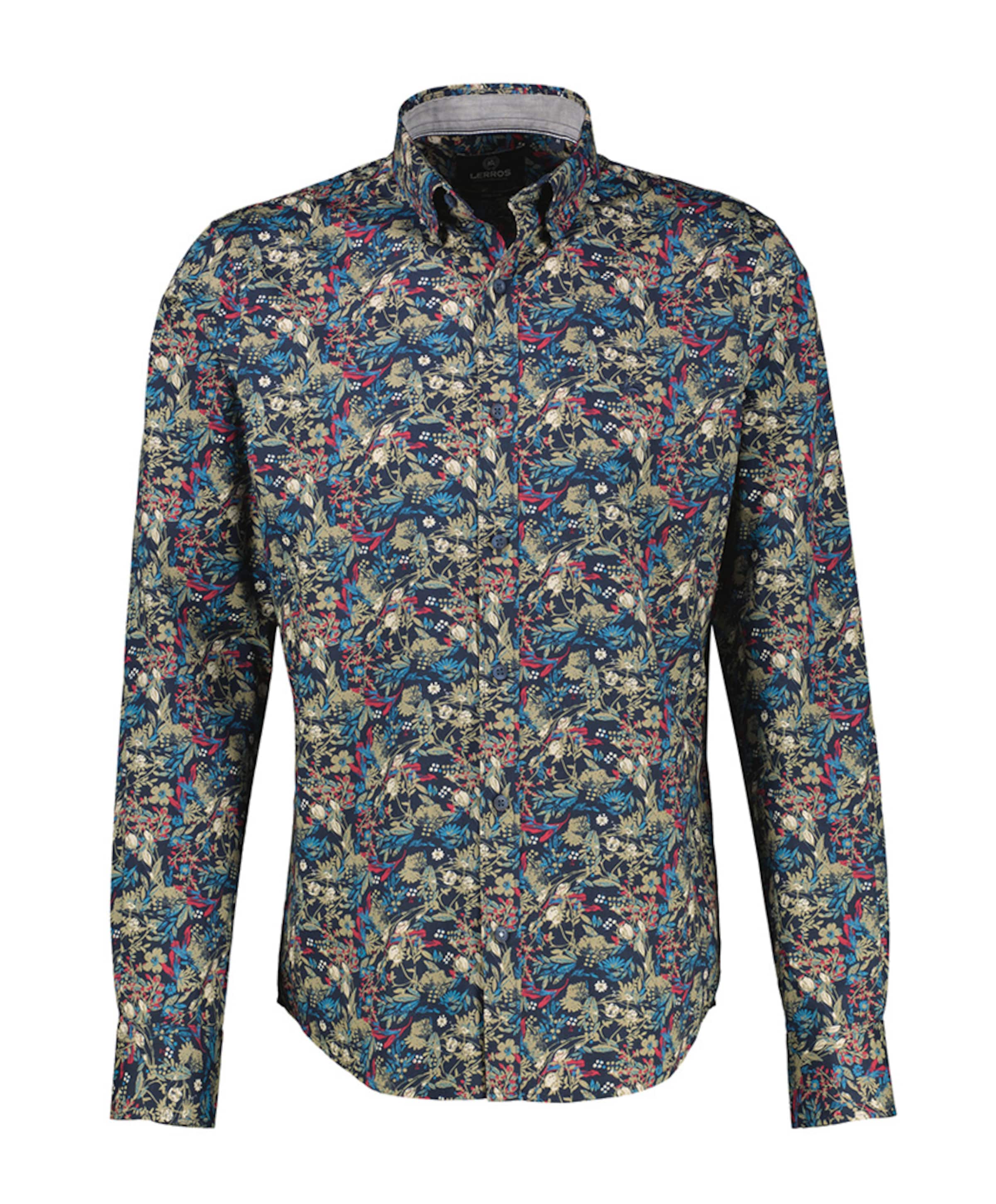 Heren overhemd lange mouw blauw