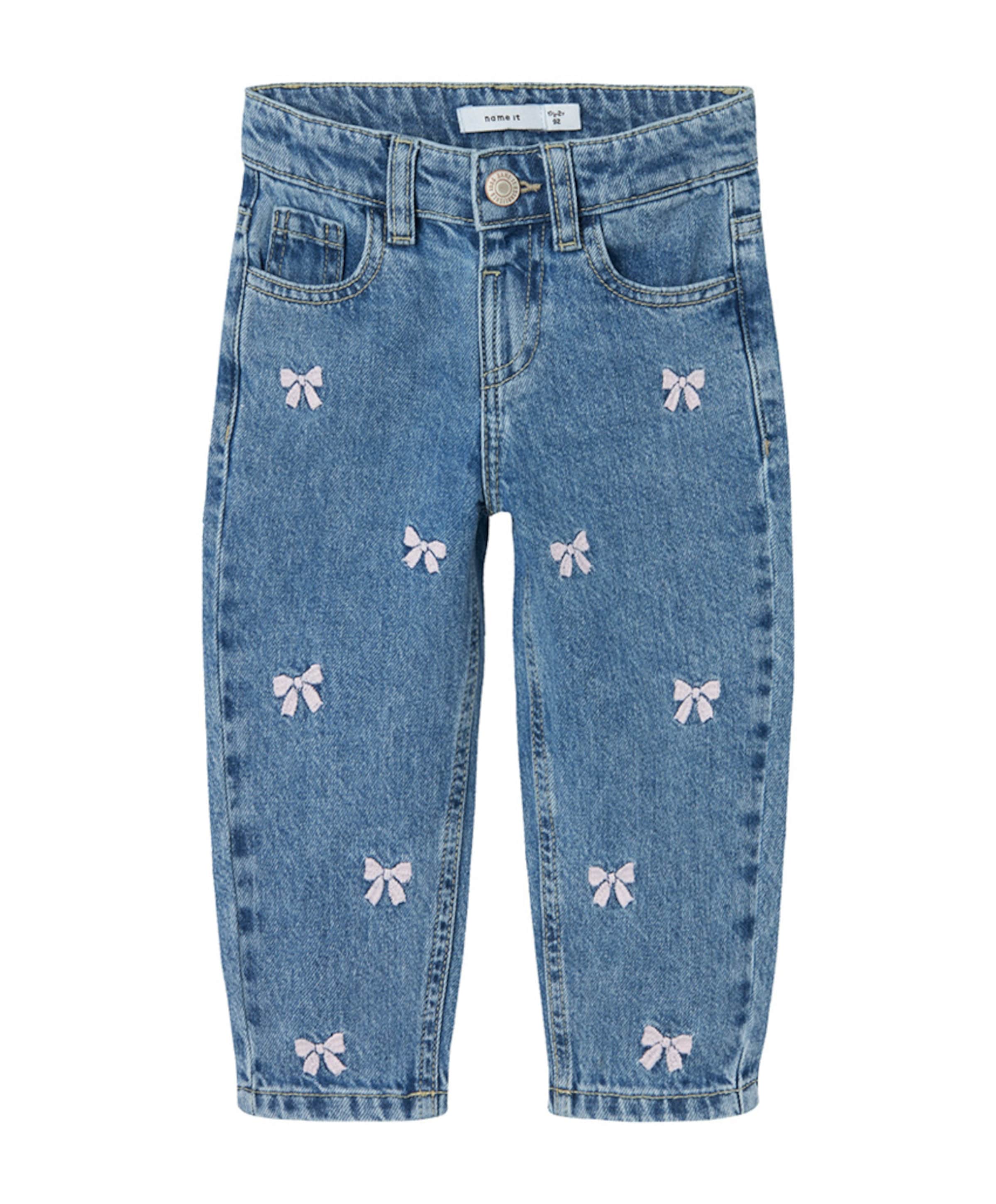 NMFBELLA MOM EMB JEANS 3285-BE R meisjes jeans blauw