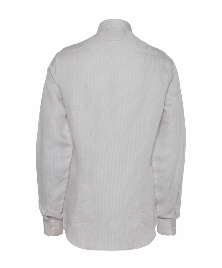 Heren overhemd lange mouw beige