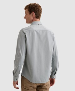 Heren overhemd lange mouw blauw