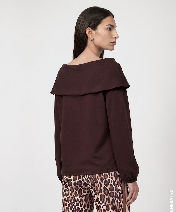 Dames longsleeve bruin