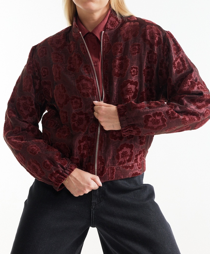 Dames jas bordeaux