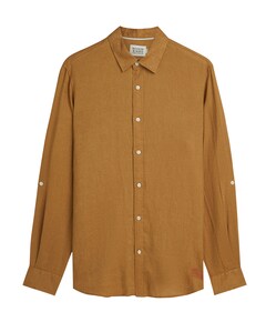 Heren overhemd lange mouw geel