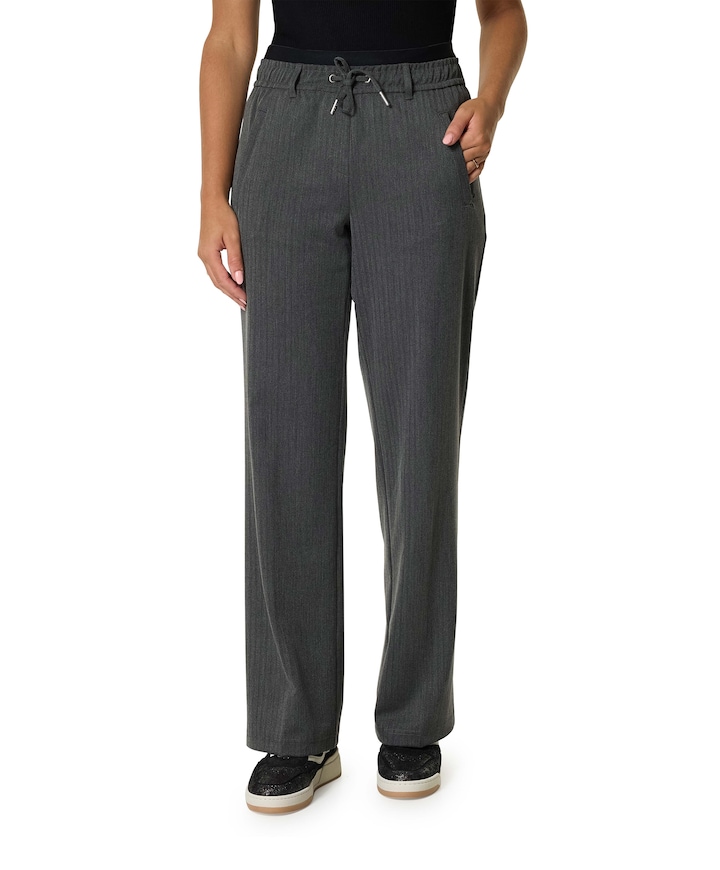 Colette Herringbone Sporty broek grijs