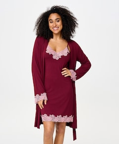 Dames ochtendjas bordeaux