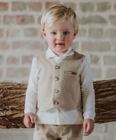 Jongens gilet ecru