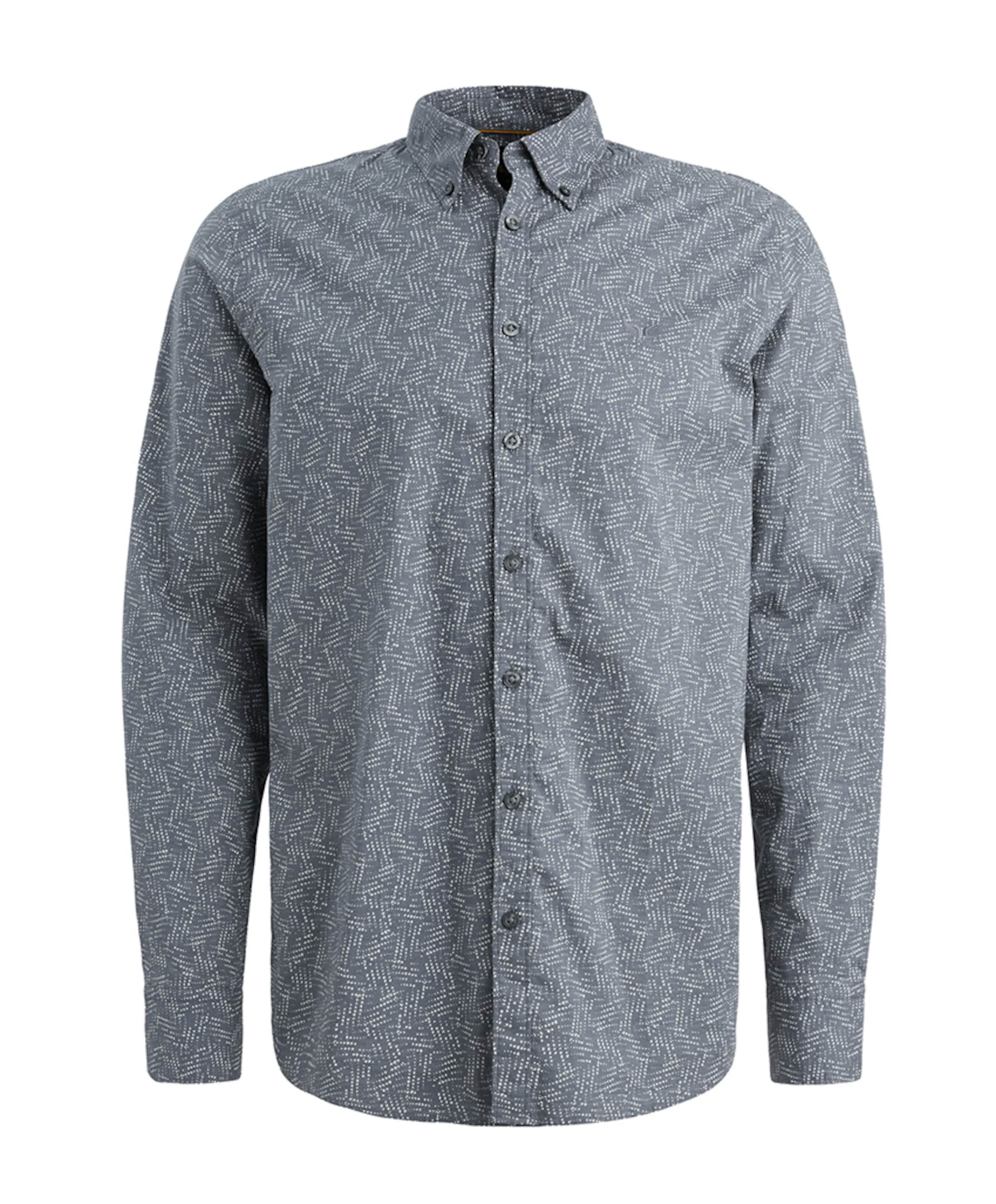 Heren overhemd lange mouw blauw