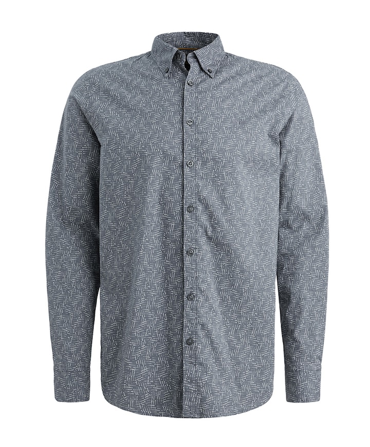 Heren overhemd lange mouw blauw