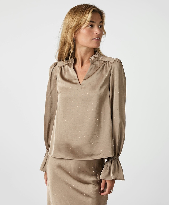 Dames blouse beige