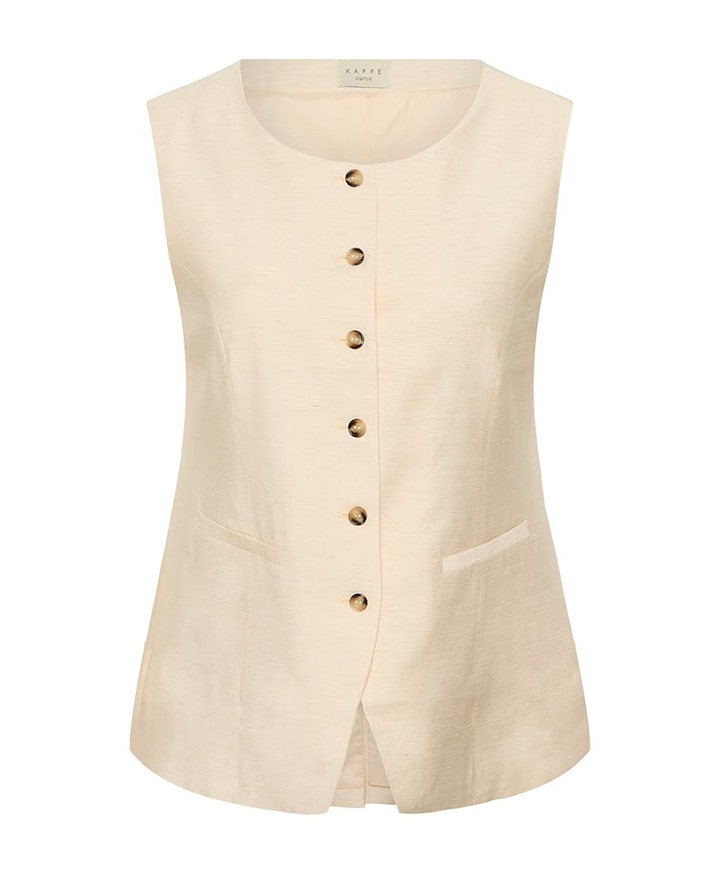 Dames gilet beige