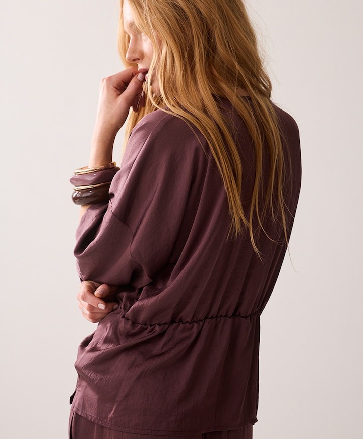 Dames blouse bruin