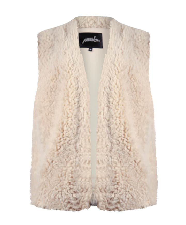 Dames gilet beige