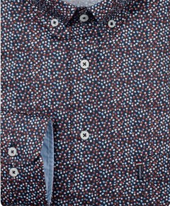 Heren overhemd lange mouw blauw