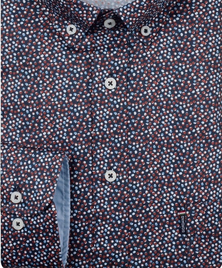 Heren overhemd lange mouw blauw