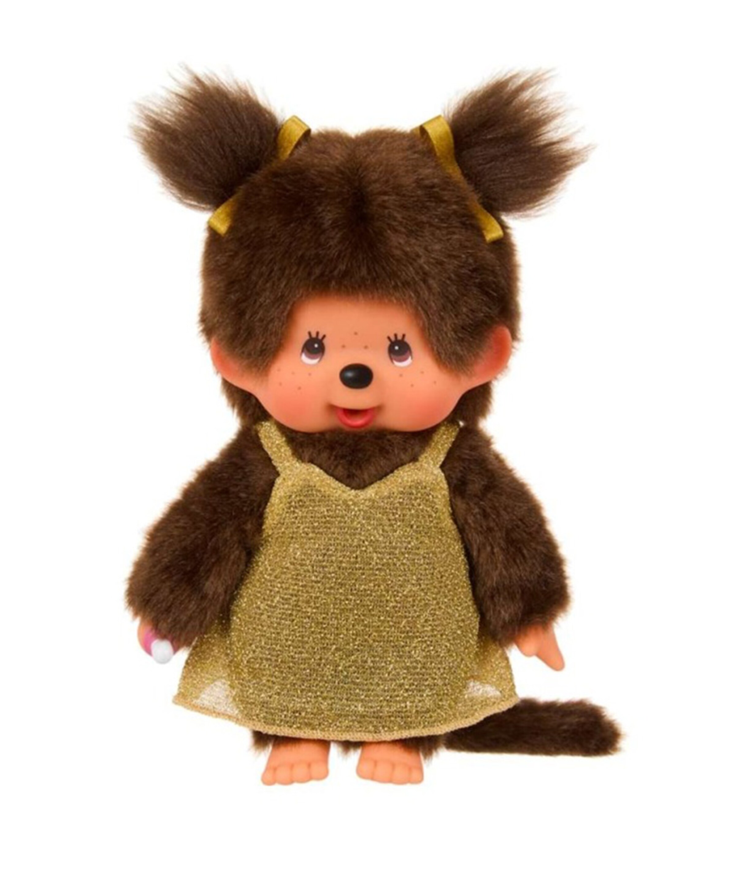 Meisje in gouden glitterjurk 20 cm