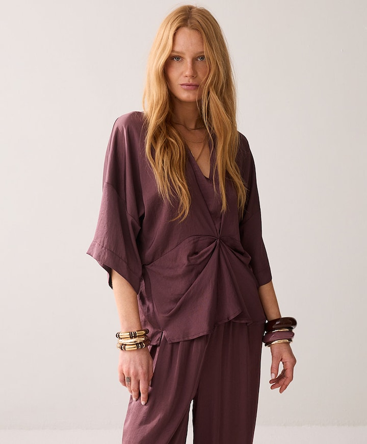 Dames blouse bruin