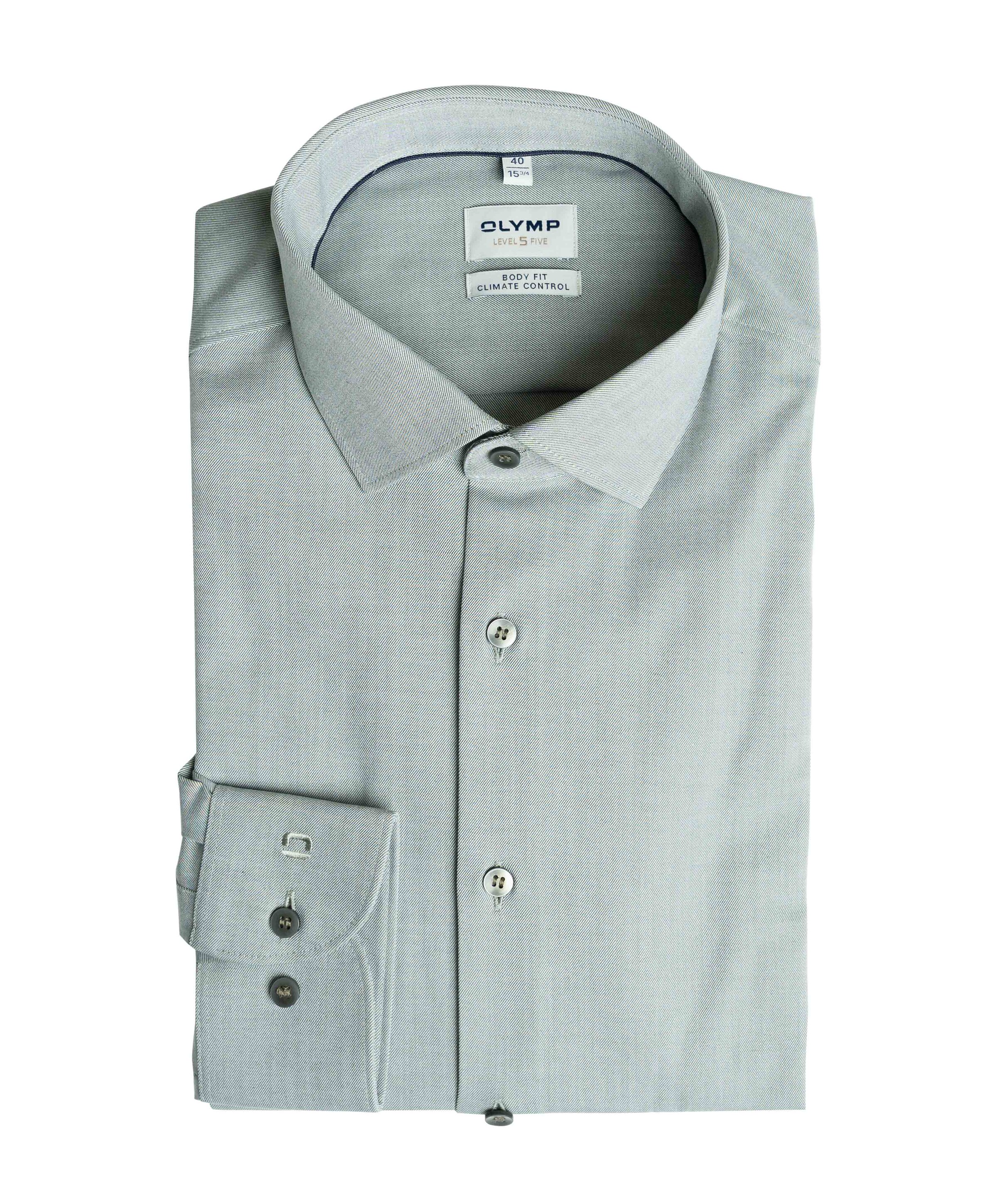 Heren overhemd lange mouw groen