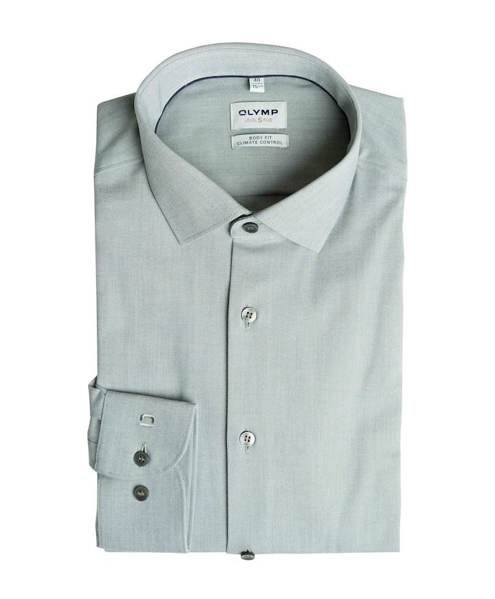 Heren overhemd lange mouw groen