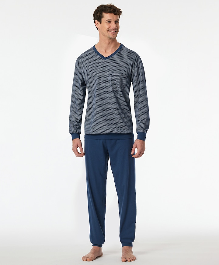 Heren pyjamaset blauw