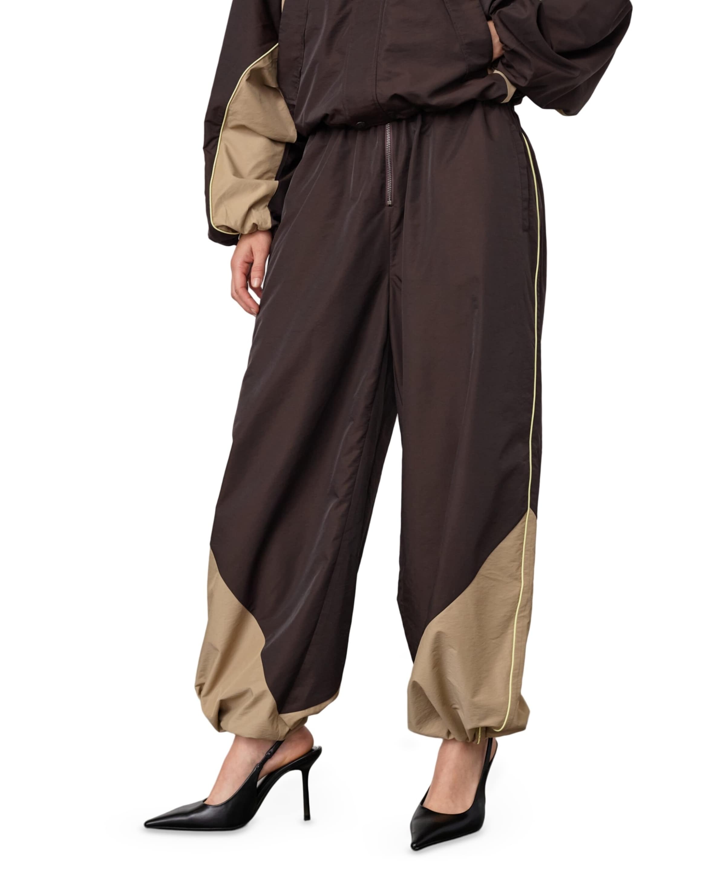 AloraCC Block dames broek bruin