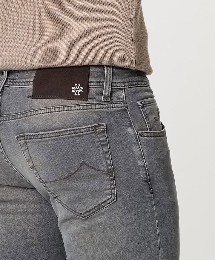 Nick Slim 5 Pocket heren jeans grijs