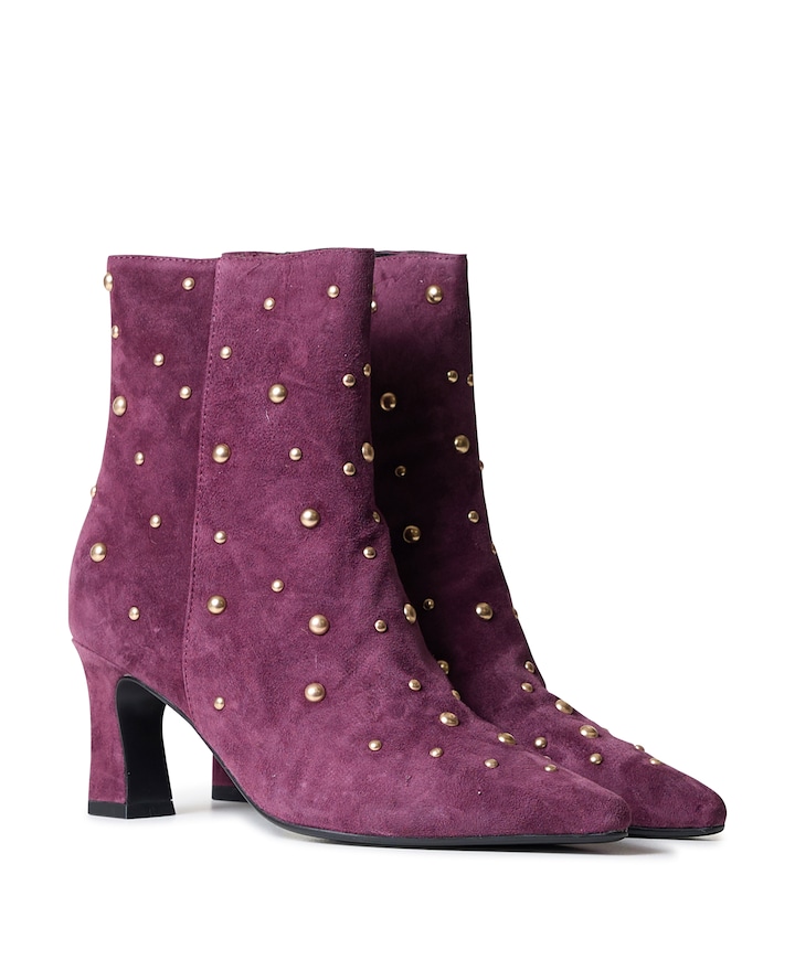 Desdemona dames enkellaarzen bordeaux